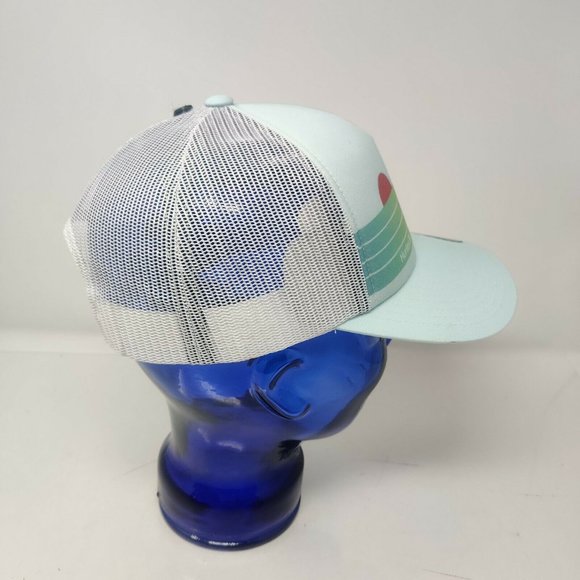 Hurley Women's Sun Mountain Trucker Hat Cap - Aqua/orange - Picture 4 of 6